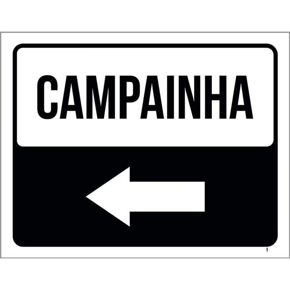 Placa Sinalização Campainha Lado Esquerdo 36X46