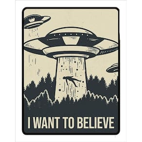 Placa Decorativa - I Want To Believe Aliens Alienigena 36X46
