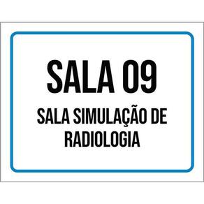 Placa Sinalização Azul Sala 9 Simulação Radiologia 36X46