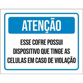 Placa Atenção Esse Cofrre Possui Dispositivo 36X46