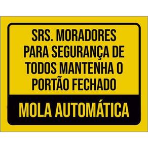 Kit 3 Placas Srs Moradores Portão Fechado Mola Automática