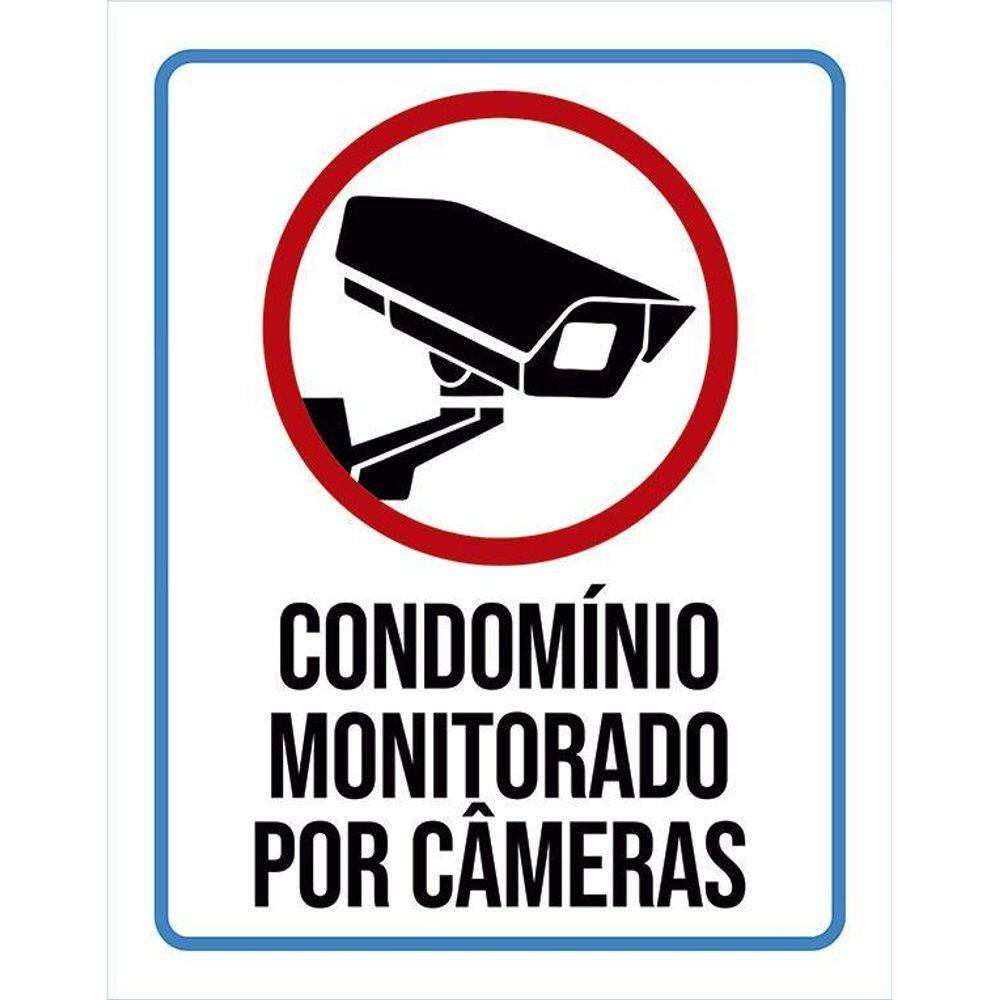 Kit 3 Placas Sinalização Condomínio Monitorado