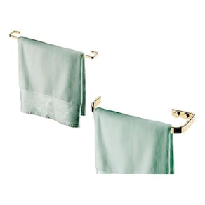 Kit Acessórios Lavabo Porta Toalha Banho 60 Cm Rosto Dourado