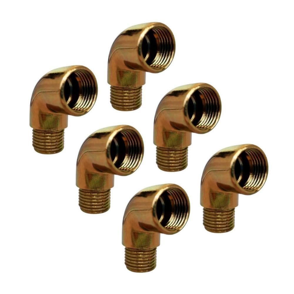 Kit 6 Joelho Cotovelo Curva Metal Dourado Rm X Rf 1/2`` X90