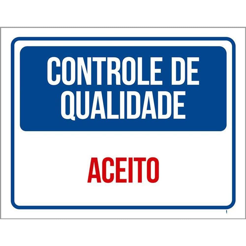 Kit 3 Placas Controle De Qualidade Aceito