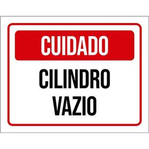 Placa Sinalização - Cuidado Cilindro Vazio Vermelha 36X46