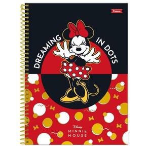 Caderno Minnie Mouse Disney Espiral 1 Matéria 80F Escolar