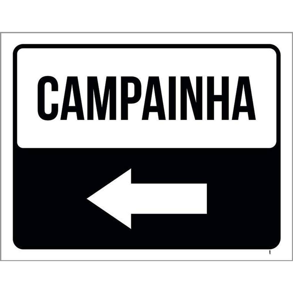 Placa Sinalização Campainha Lado Esquerdo 36X46
