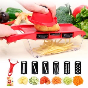 Mandolina Multifuncional Com Lâminas Para Cortes De Legumes