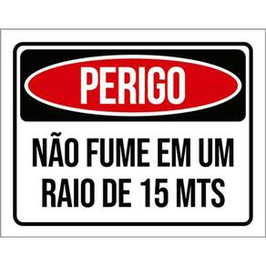 Kit 5 Placas De Perigo Não Fume 15 Metros 36X46