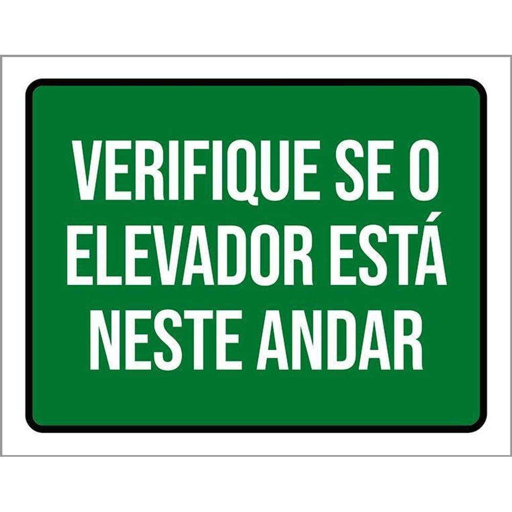 Placa Verifique Se Elevador Estáneste Andar 36X46