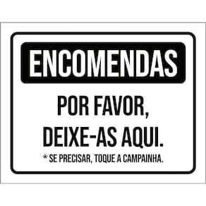 Placa De Sinalização - Encomendas Deixe-As Aqui 36X46