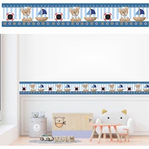 Faixa Adesiva Decorativa Urso Marinheiro 3Mt