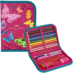 Estojo Nylon Borboleta Rosa Fsc*