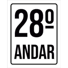Placa Sinalização Ambiente Identificação 28º Andar 36X46