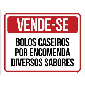 Placa Vende-Se Bolos Caseiros Por Encomenda 36X46