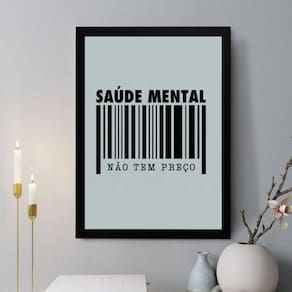 Quadro Decorativo Saúde Mental Não Tem Preço 24X18Cm