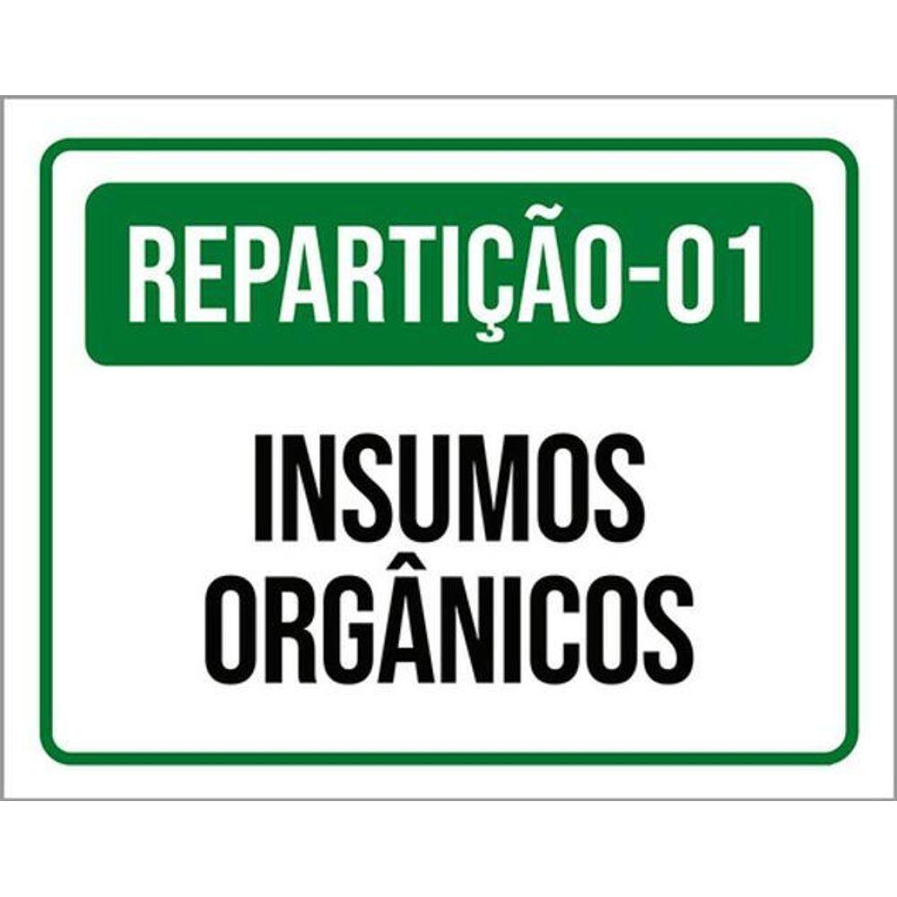 Kit 3 Placas Repartição 01 Insumos Orgânicos