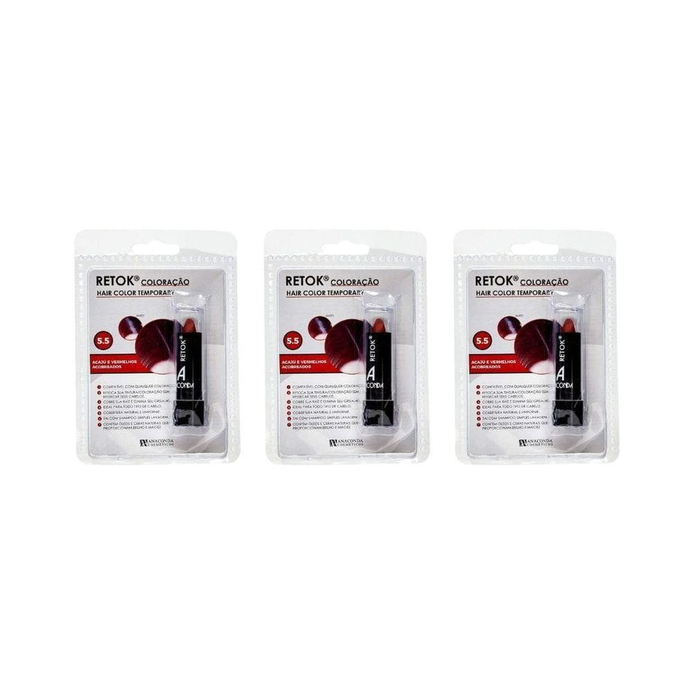 Retok De Color Anaconda 3G -5.5 Acaju Vermelho Acobreado-3Un