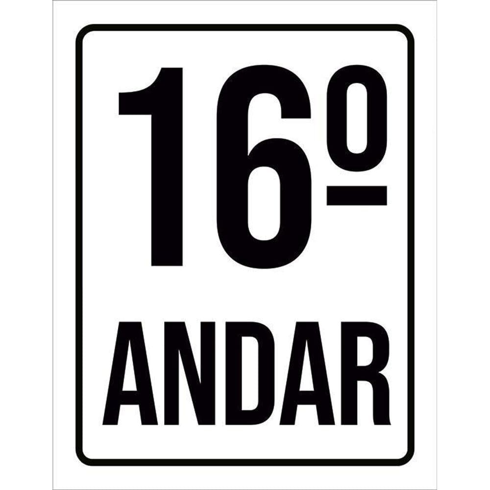Placa Sinalização Ambiente Identificação 16º Andar 36X46
