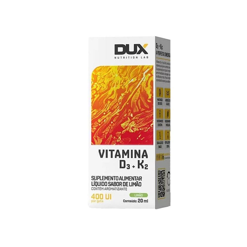 Vitamina D3 + K2 Sabor Limão 20Ml Dux Nutrition