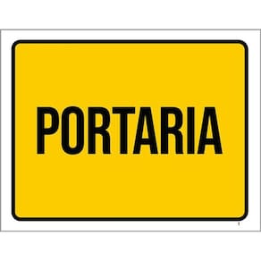 Kit 3 Placas Sinalização - Portaria Setor Amarela