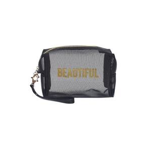 Necessaire Qualis Transparente Pequena Ns2309 - Preto