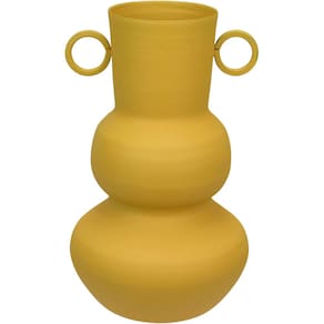 VASO DECORATIVO ENFEITE CASA GARRAFA HOME&CO METAL 20x12x12cm AMARELO