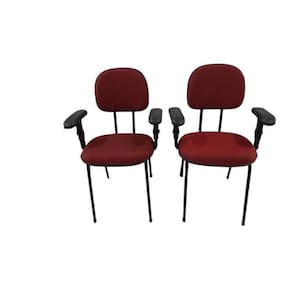 Kit 2 Cadeira Palito Braço Regulável Recepção Sala Espera