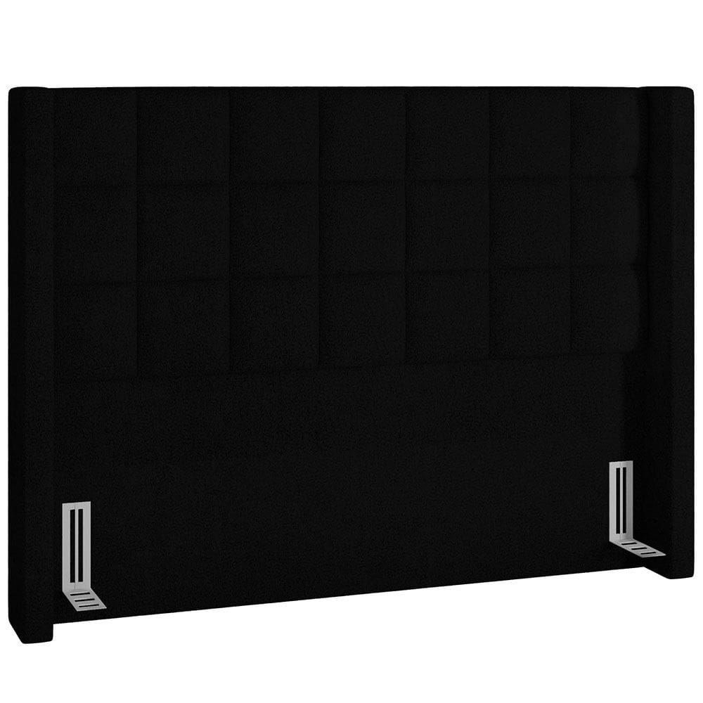Cabeceira Cama Box Casal 195 cm P05 Paris Bouclê Preto - Lyam Decor