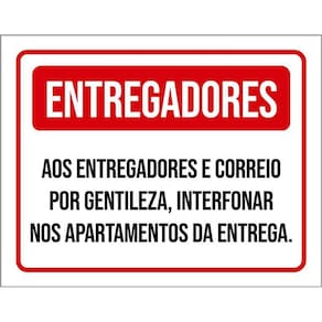 Placa Entregadfores Interfonar Apartamentos 36X46