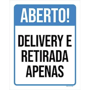 Placa Restaurante Distanciamento Social Aberto 36X46