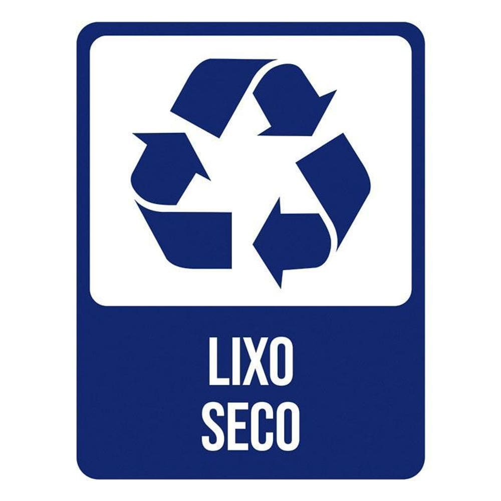 Kit 3 Placas Sinalização - Lixo Seco