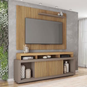 Rack com Painel para TV até 70 Polegadas Aegon Buriti/Marrom Claro - Caemmun