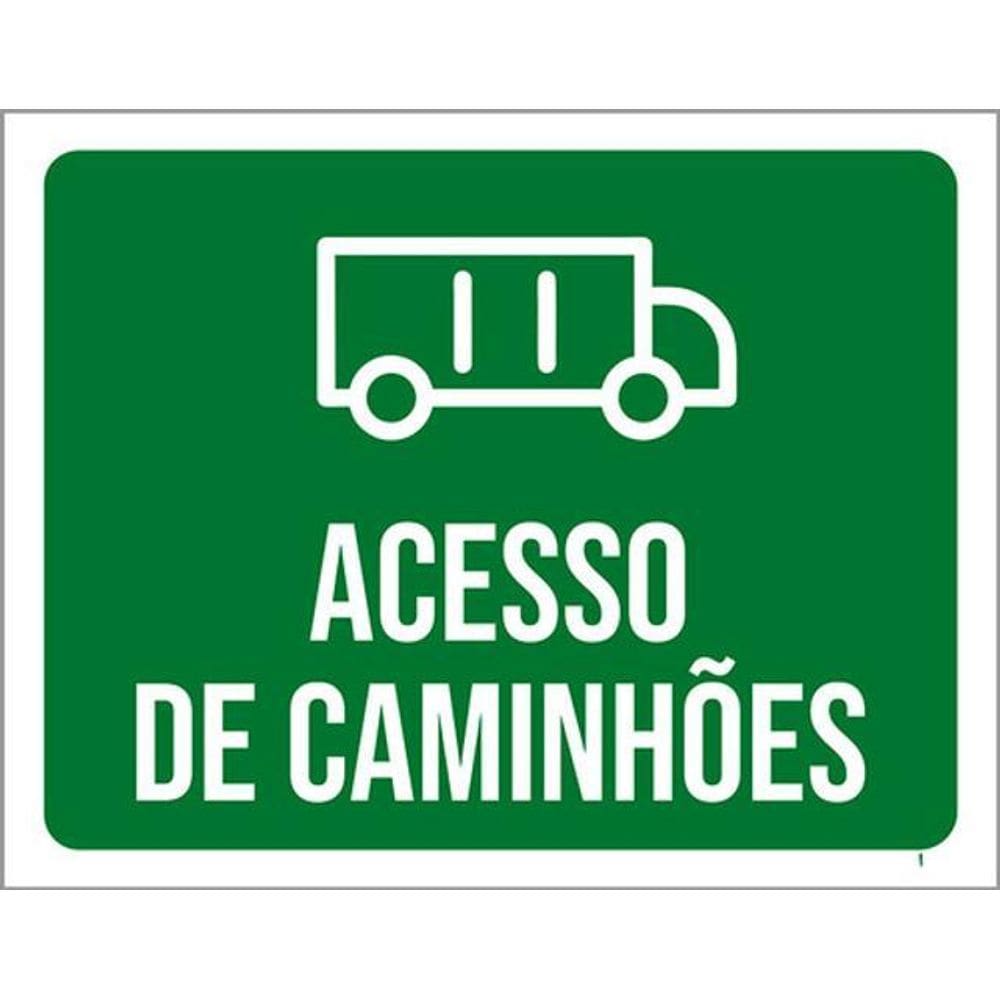 Kit 3 Placas Acesso Caminhões Desenho