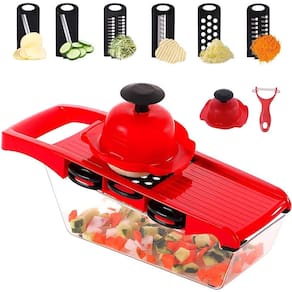 Ralador E Fatiador De Legumes Mandoline 10 Em 1 Aço Inox