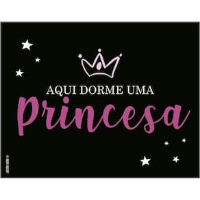 Placa Decorativa - Aqui Dorme Uma Princesa 36X46