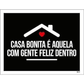 Kit 3 Placas Decorativa Casa Bonita Aqui Gente Feliz Dentro