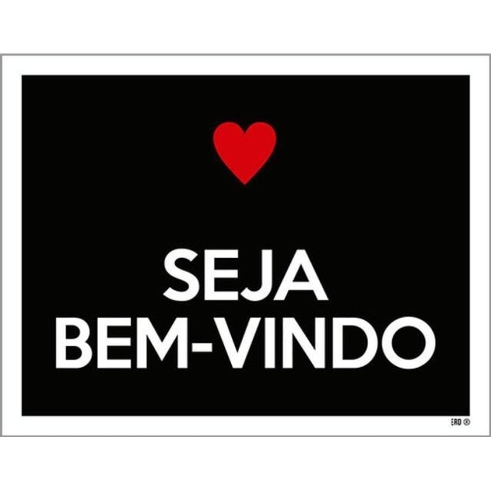Kit 3 Placas Seja Bem Vindo Coração