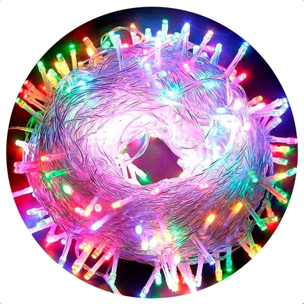 Pisca Cordão 100 Leds 10M 127V Fio Transparente - Colorido