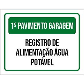 Placa 1 Pavimento Garagem Registro Água Potável 36X46