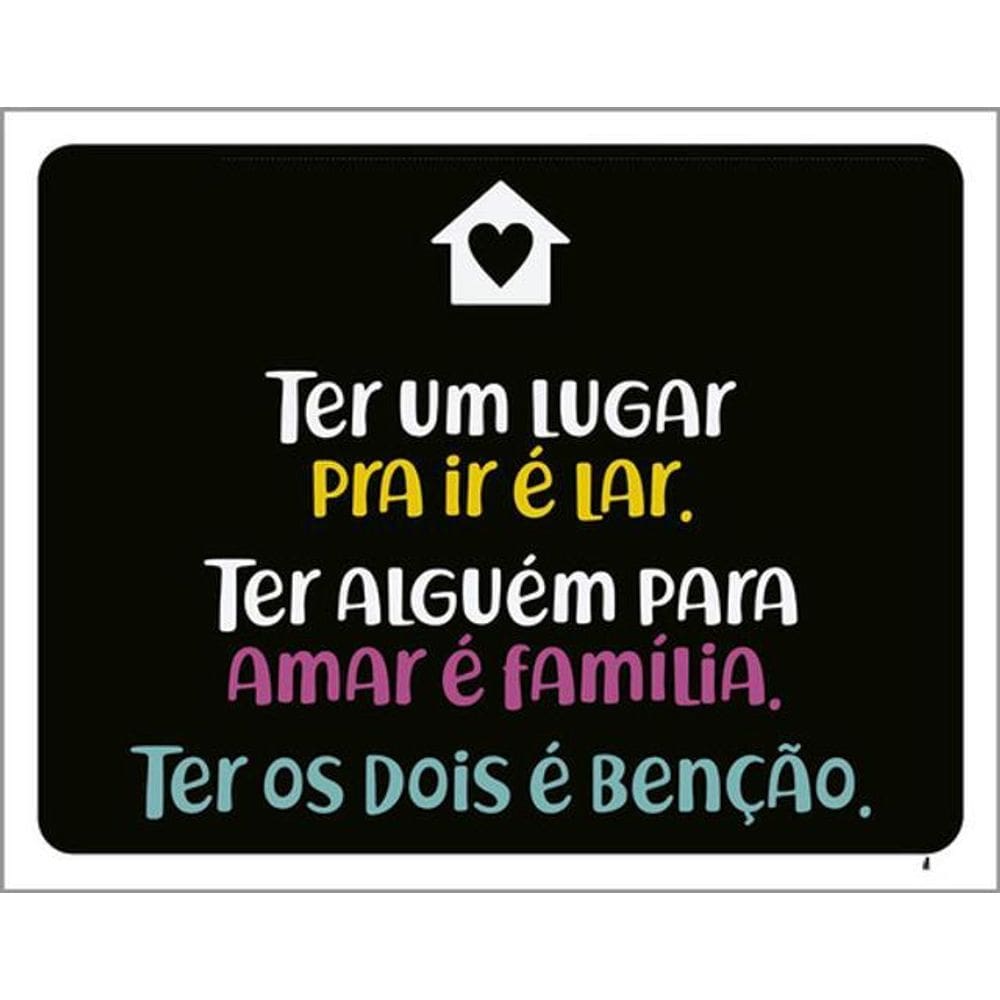 Kit 5 Placas Ter Lugar Ir Lar Amar Família 36X46