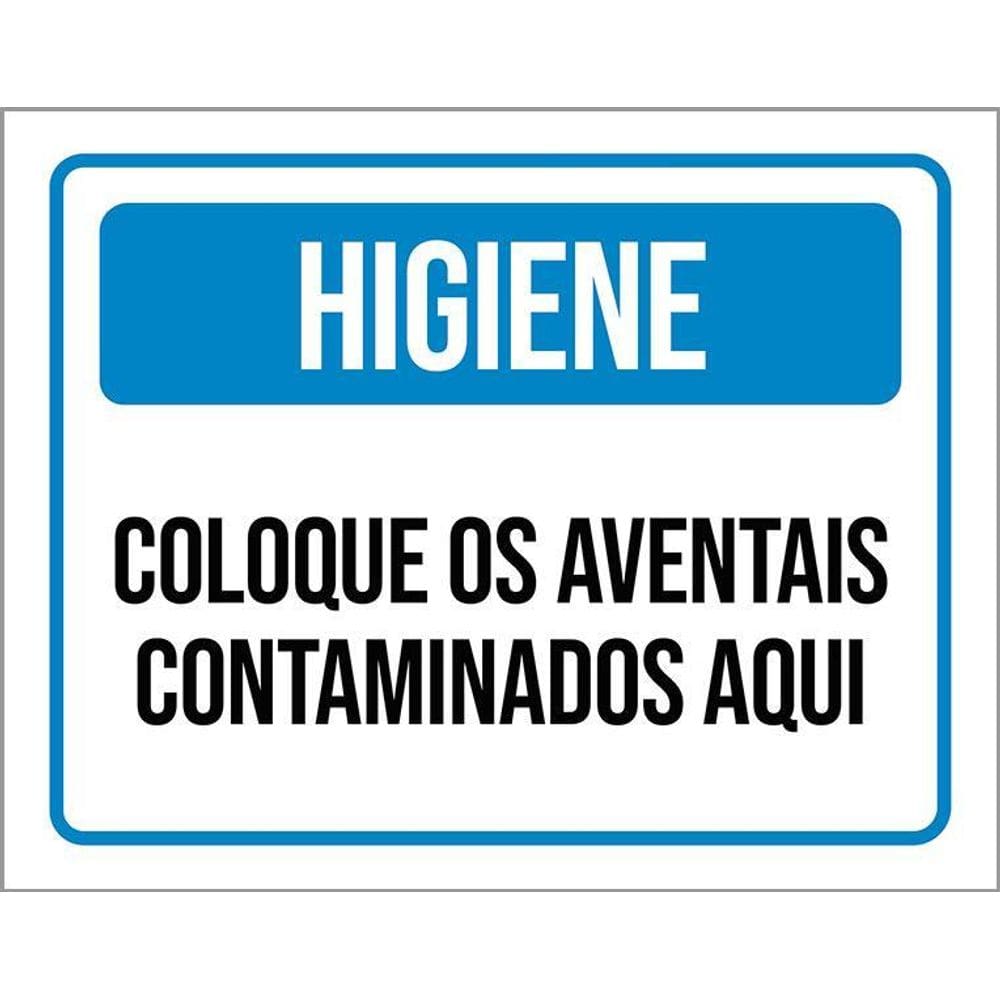 Kit 3 Placas Higiene Coloque Aventais Contaminados Aqui