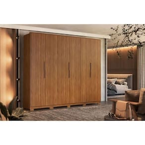 Guarda Roupa Casal 6 Portas e 6 Gavetas c/ Pés Atrice Amêndola Touch - Demóbile