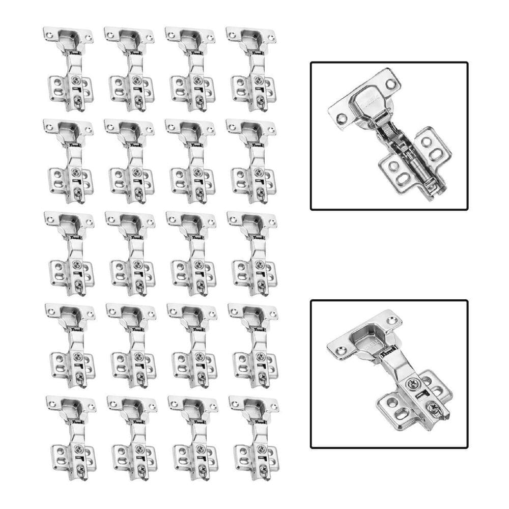 Kit 20 Dobradiças Curvas Bumper Flat 105º Anti-Impacto 35Mm