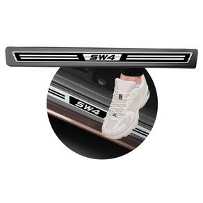 Jg Soleira Hilux SW4 4p Aço Escovado Preto Elegance