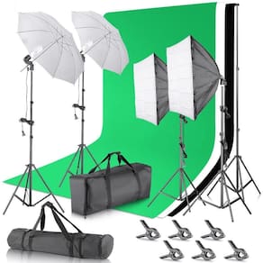 Kit Iluminação Estúdio Tz013 Suporte E Fundo Infinito 3X6M