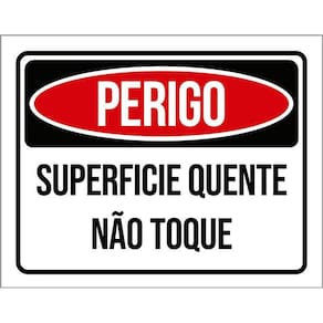Kit 3 Placas Perigo Superficie Quente Não Toque