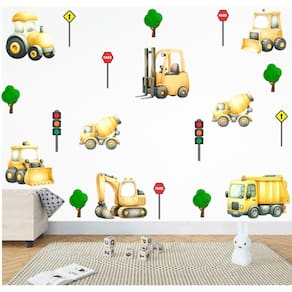 Adesivo De Parede Caminhão Empilhadeira E Placas