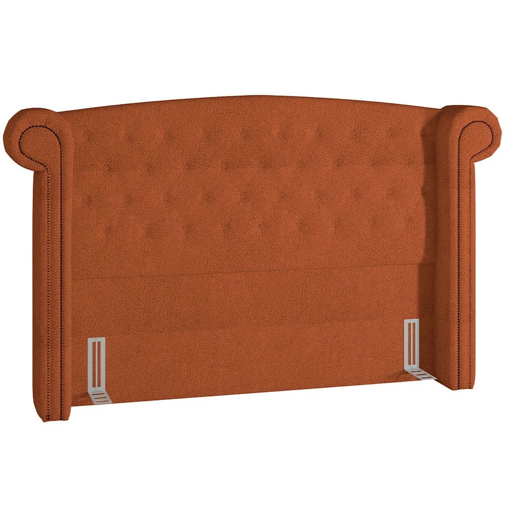 Cabeceira Cama Box Casal 195 cm P05 Sofia Bouclê Terracota - Lyam Decor